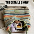 thumbnail image 6 of Ladies Woven Shoulder Bag Large Capacity | Vintage Style Multicolor Cloth Handbag | Lightweight Tote Purse for Women | Adjustable Strap Crossbody | 12.2x8.66x3.94in | Vacation Work Casual, 6 of 9