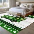 thumbnail image 5 of Area Rug 60×96in, St. Patrick's Day Farm Truck Floor Carpet Living Room Rug, Retro Wood Plank Green Clovers Plaid Non-Slip Welcome Mat Indoor Rugs for Bedroom Dining Room, 5 of 9