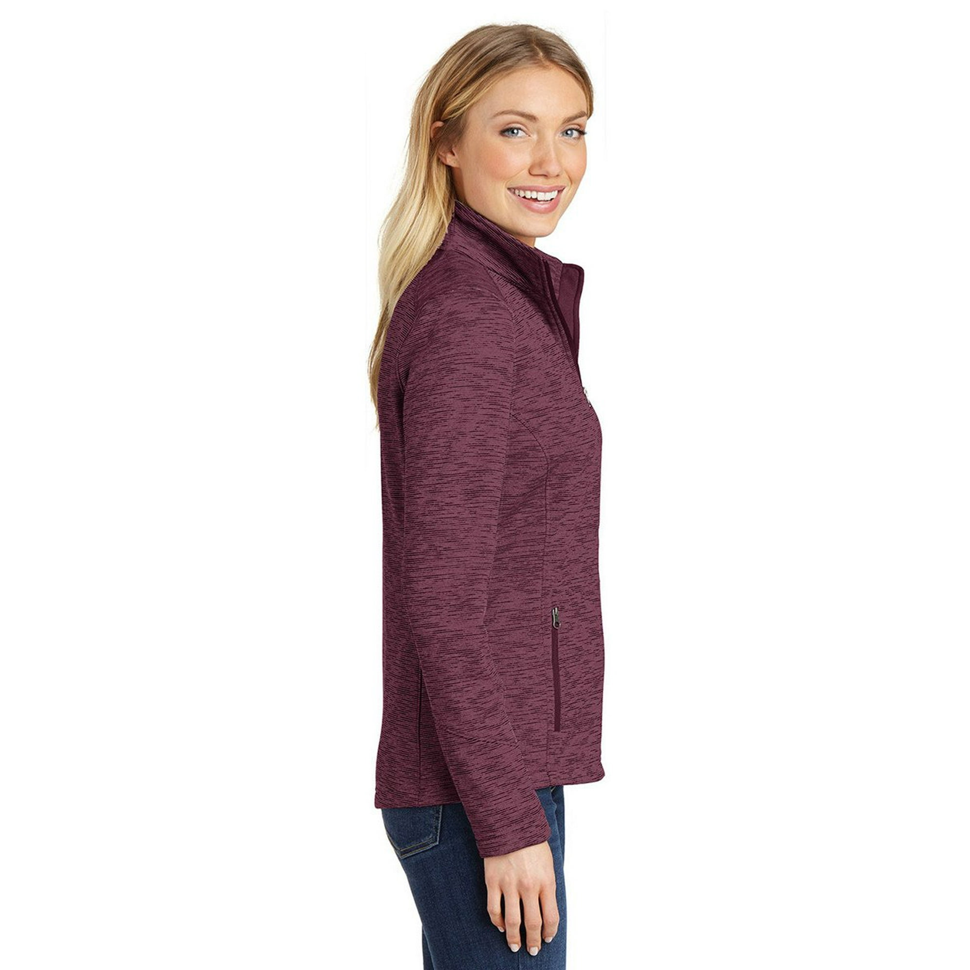 Port Authority Ladies Digi Stripe Fleece Jacket. L231 Xxl Black Walmart