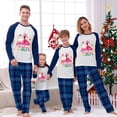 thumbnail image 2 of Pijamas familiares navideños a juego, conjuntos de pijamas navideños en julio, flamenco, Santa, Verde, 2 of 4