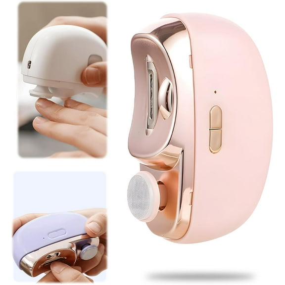 Electric Nail Clippers for Adults, 2025 Upgraded 3 in 1 Electric Polishing Automatic Nail Clippers, Electric Nail Clippers for Seniors Automatic Nail Trimmer Fingers (Pink)