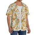 thumbnail image 2 of Fuzoiu Retro 70s 60s Flower Print Men's Casual Short,Men's Short Sleeve Shirt,Mens Casual Button Down Shirts,Cuban Collar Summer Shirt for Beach, Vacation, and Outdoor Activities-4X-Large, 2 of 5
