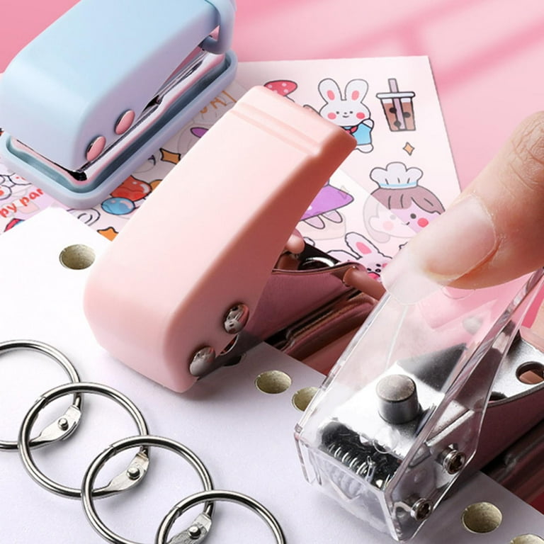 Small Mini Portable Hole Puncher Single Ring Hole Punch PVC Card Punch  Office School Workspace Folder Stationery Accessories