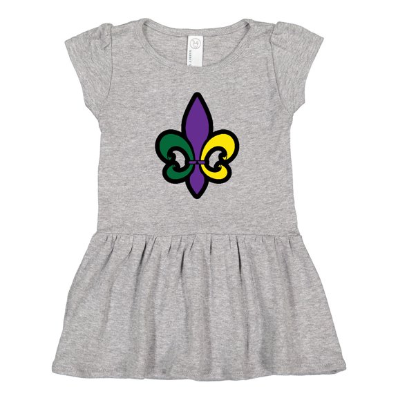 Inktastic Fleur De Lis Mardi Gras Holiday Girls Toddler Dress