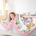 thumbnail image 4 of Homewish Elephant Zebra Giraffe Bedding Comforter Set 2pcs for Preppy Children Teens,Chic Flowers Twin Comforter Sets Microfiber,Floral Jungle Animal Breathable Bedding Set,Lightweight Room Decor, 4 of 8