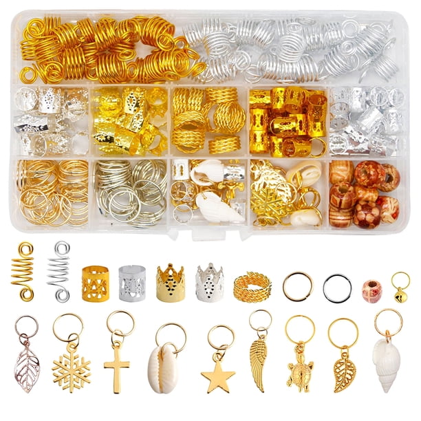 238 anillos para rastas, extensiones de cabello con cuentas para trenzas, accesorios para rastas