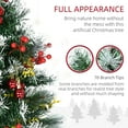 thumbnail image 4 of HOMCOM 2.5 Ft/30" 2 Pack Outdoor Entryway Pre-Lit Artificial Christmas Tree Cordless with 70 Branches, Warm White LED lights, Red Berries, Pine Cones, Balls, Green, 4 of 9