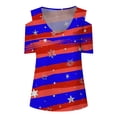 thumbnail image 4 of IROINNID 4th of July T-Shirt For Women Fashion Summer Casual Strapless Blouse Top V-Neck Women Tops America Independence Day, 4 of 5
