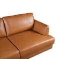 thumbnail image 4 of Griffith Cozy Living Room Left Facing Leather Sectional Sofa in Cognac Tan, 4 of 5