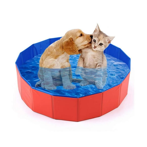 Collapsible Pet Dog Bath Pool, Kiddie Pool Hard Plastic Foldable Bathing Tub PVC Outdoor Pools for Dogs Cat Kid