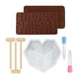 thumbnail image 3 of Pastel de silicona con corazón de diamante para hornear para hacer decoración de pasteles, pan, gelatina, comida preparada, Chocolate, dulces, Fondant 8 piezas BLESIY Moldes para tartas de silicona con forma de corazón, 3 of 8
