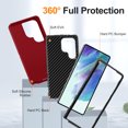 thumbnail image 3 of Dteck for Samsung Galaxy S25 Ultra Case,Hybrid Silicone+PC Drop Test Heavy Duty Sturdy Shockproof Slim Fit Protective Phone Cover for Galaxy S25 Ultra,Red, 3 of 6