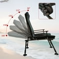 thumbnail image 5 of Portable Folding Camping Lounge Chair with Adjustable Backrest and Foot Cup, 330 lbs Weight Capacity, Comfortable Outdoor Reclining Chair for Camping, Hiking, Beach, Fishing, Green+Black, 5 of 10
