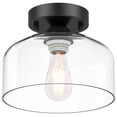 thumbnail image 1 of Lámpara de techo LACCEN, montaje semiempotrado, cristal transparente, negro mate, 1 of 7