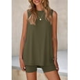 thumbnail image 3 of Pijama PRETTYGARDEN Conjunto de 2 Piezas con Shorts Lounge Verde Militar Talla M, 3 of 8