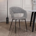 thumbnail image 6 of Maklaine Modern Gray Dining Accent Chair with Black Metal Legs, 6 of 6