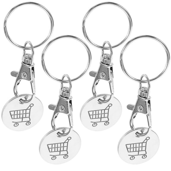 4 Pcs Coin Keychain Pendant Quarter Holder Shopping Tokens
