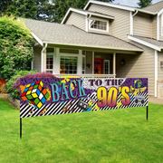 Back to The 90s Theme Party Banner Sign Decorations, Retro 90's Hip Hop Graff...