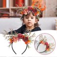 thumbnail image 1 of Gold Branch Headband with Simulated Flower Durable Festival Hair Styling Hoop for Holiday Party, 1 of 5