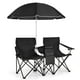 thumbnail image 1 of Costway Silla de Camping con Sombrilla Portátil y Plegable Doble Silla Taburete Tejido Oxford Mini Mesa Posavasos para Exterior Picnic Patio, 1 of 8