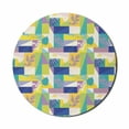 thumbnail image 1 of Tropical Mouse Pad for Computers, Abstract Motifs Exotic Pinnation Leaves Zigzags Circles Palmate Botanical Print, Round Non-Slip Thick Rubber Modern Mousepad, 8" Round, Multicolor, by Ambesonne, 1 of 2
