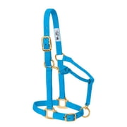 Weaver Leather Adjustable Nylon Halter - Triple-Ply Brass Hardware Blue / Large Horse