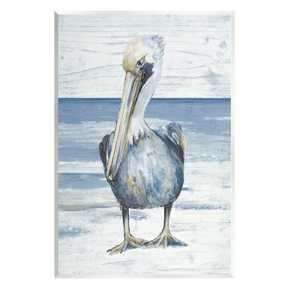 Stupell Industries Rustic Nautical Pelican Animals & Insects Painting Unframed Art Print Wall Art, 10 x 15