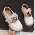 thumbnail image 2 of Viluyesy Girls Dress Mary Janes Kids Party Wedding Walking Patent Leather Bow Pearl Strap Comfort School Flats Beige Size 9 Toddler, 2 of 9