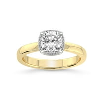 2 Carat IGI Certified Cushion Shape Lab Grown Diamond Engagement Ring | 14K Yellow Gold | Anna Hidden Accents Halo Lab Diamond Ring | FG-VS1-VS2 Quality Friendly Diamonds