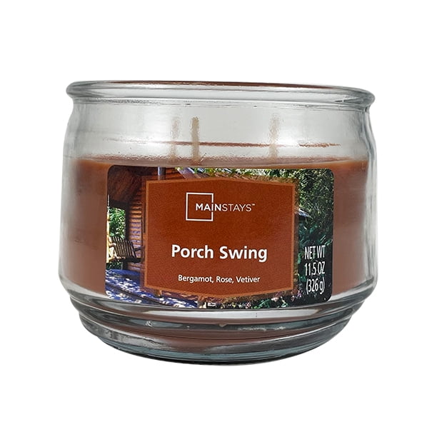 Mainstays Porch Swing Scented 3-Wick Glass Jar Candle, 11.5 oz.
