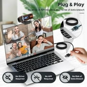 RONY 1080P HD USB Webcam with Microphone, Streaming Computer Web Camera for PC Desktop Laptop