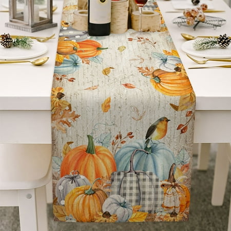

Corashan Room Decor Thanksgiving Dining Table Runner Pumpkin Maple Leaf Wedding Decor Table Cloth for Dining Table Home Decor