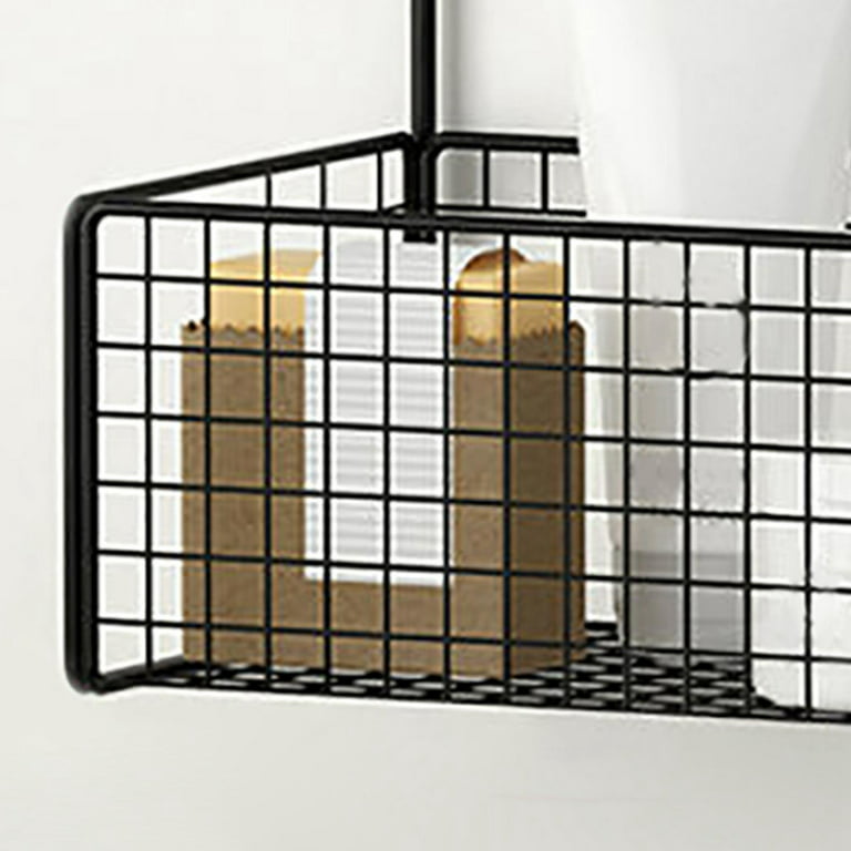 Hanging Storage Basket, Industrial Wire and Burnt Wood Wall Mounted Ki –  MyGift