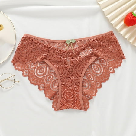 UKLSQMA Women Sexy Lace Underwear Lingerie Panties Provocative Lingerie for Women Stylish Underpants Watermelon Red M