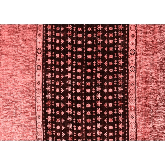 Ahgly Company Machine Washable Indoor Rectangle Abstract Red Modern Area Rugs, 5' x 7'