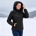 thumbnail image 5 of Puffer Jacket for Women Waterproof Quilted Warm Winter Coat Ultra Light Weight Short Down Jacket, Black L, 5 of 8
