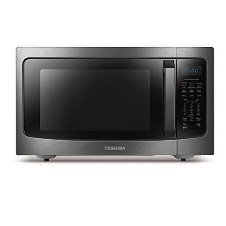 Toshiba ML-EC42P(BS) Microwave Oven with Healthy Air Fry  Smart Sensor  Easy-to-Clean Interior and ECO Mode  1.5 Cu.ft  Black Stainless Steel