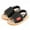 Black, variant on Newborn Baby Girl Boy Summer PU Leather Sandals Anti-slip Prewalker Kids Soft Sole Crib Shoes 0-18M