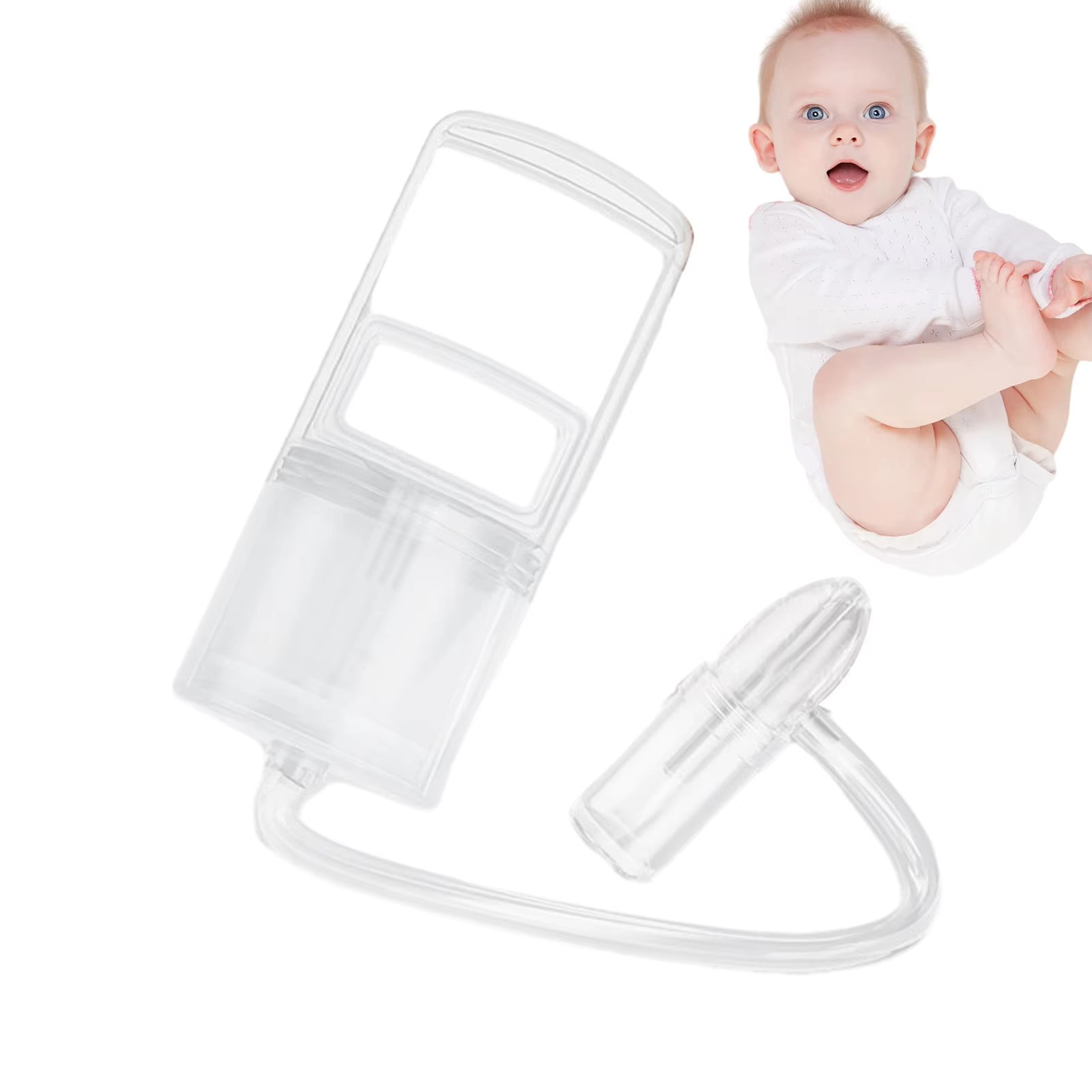 Aspiratore nasale per bambini, pompa manuale regolabile, pulitore naso in silicone, aspiratore nasale multifunzionale morbido a punta lunga, ventosa flessibile per alleviare la congestione