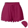 thumbnail image 2 of vigerkar Womens Shorts Athletic Trending Holiday Plus Size Shorts for Women Straight Leg Working Casual Shorts Hot Pink, 4XL, 2 of 3