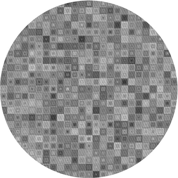 Ahgly Company Machine Washable Indoor Round Transitional Dim Gray Area Rugs, 5' Round