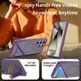 thumbnail image 3 of Dteck Magnetic Case for Samsung Galaxy S23 Ultra,Shockproof TPU+PC Anti-Slip Compatible with Mag Safe Case Adjustable Kickstand Frosted Translucent Matte Phone Cover,Darkpurple, 3 of 6