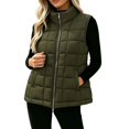 thumbnail image 5 of Edvintorg Women's Winter Waistcoat Sleeveless Zip up Puffer Jacket Lightweight Padded Vest with Pockets Fall Outerwear, 5 of 6