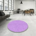 thumbnail image 4 of Ahgly Company Machine Washable Indoor Round Transitional Violet Purple Area Rugs, 6' Round, 4 of 7