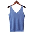 thumbnail image 2 of Mrat Débardeurs Dos Nu Femmes Été Imprimé Sans Manches Col Rond Débardeurs Col Rond Débardeurs Dos Nageur Femmes P-261 Bleu Taille Unique, 2 of 5
