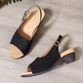 thumbnail image 6 of Gpaecead Women Vintage One Strap Chunky Slingback Sandals Open Toe Adjustable Shoes Spring Summer ,Black, 6 of 8