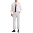thumbnail image 2 of INSPIRE CHIC Double Pleated Dress Pants for Men's Solid Color Slim Fit Formal Trousers Light Gray 40, 2 of 4