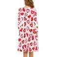 thumbnail image 3 of Renewold Valentine's Day Women Long Sleeve Dresses Heart Print Kiss Lips Fall Winter Outdoor Dance Skater Dress Stretchy Comfy Elastic Waist Flared Dress Size S, 3 of 7