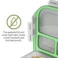 thumbnail image 4 of MyGo Container Small To-Go 3-Compartment Food Container, 8" x 8" x 2-1/2", Reusable, Microwave Safe, NSF Certified, Smoke/Green, 4 of 7