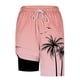 thumbnail image 3 of Ceisia Men's Palm Tree Print Loose Fit Quick Dry Beach Shorts with Inner Lining Pink S Gifts, 3 of 5